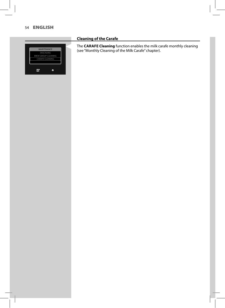 English, Cleaning of the carafe | Philips HD8964-47 User Manual | Page 56 / 92