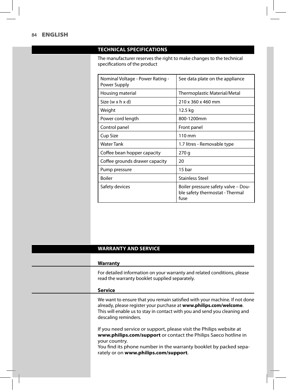 Philips HD8964-47 User Manual | Page 86 / 92