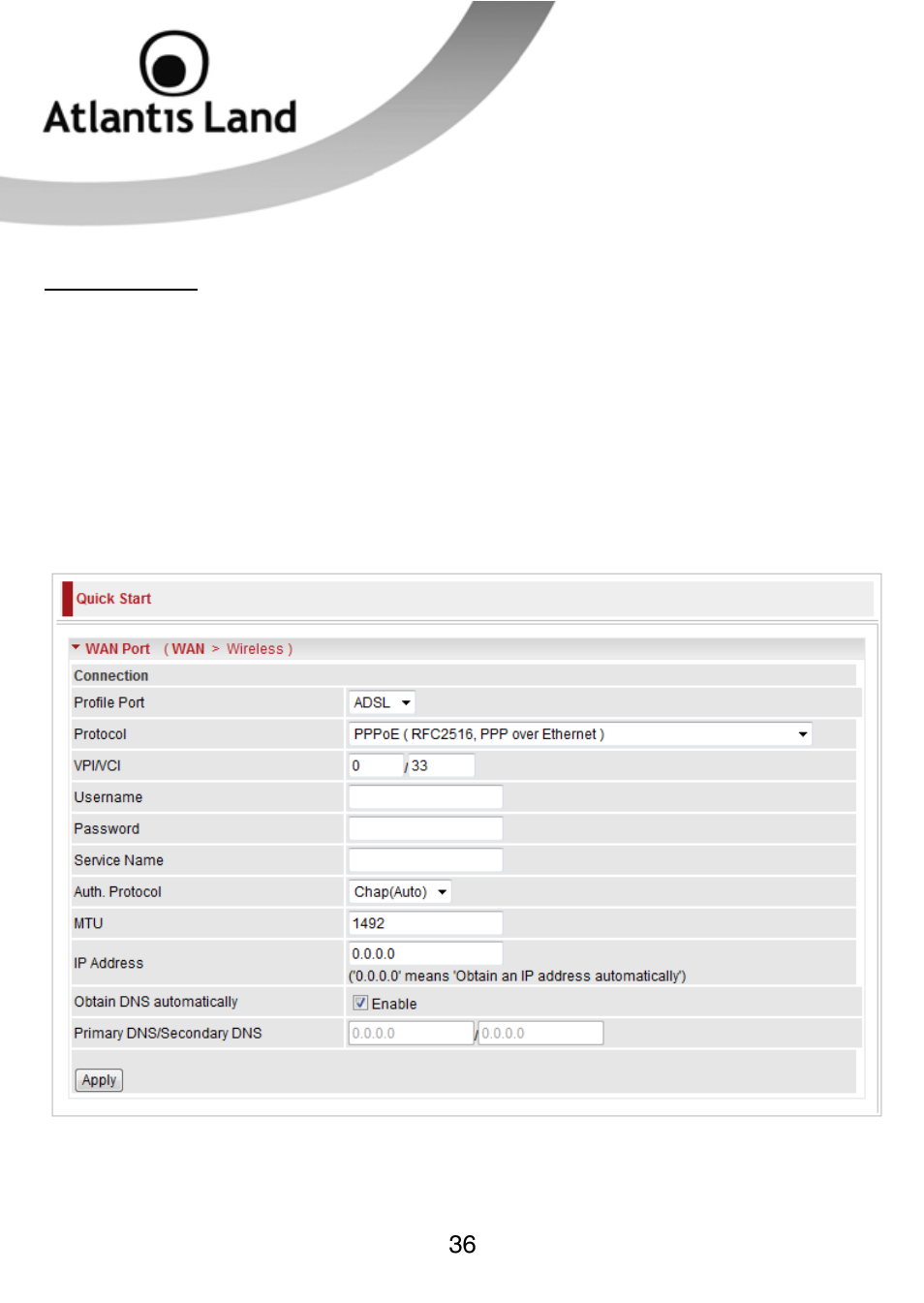 Atlantis Land WEBSHARE 3G 244WN User Manual | Page 36 / 133
