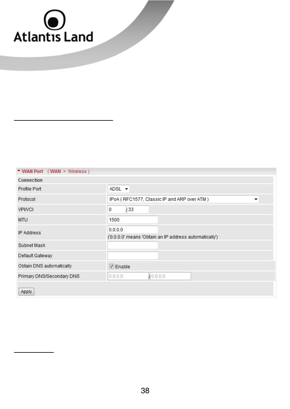 Atlantis Land WEBSHARE 3G 244WN User Manual | Page 38 / 133