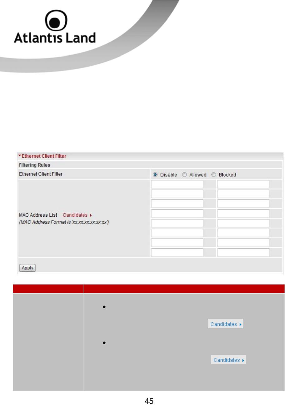 Atlantis Land WEBSHARE 3G 244WN User Manual | Page 45 / 133