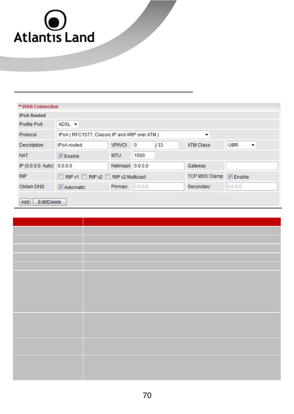 Atlantis Land WEBSHARE 3G 244WN User Manual | Page 70 / 133