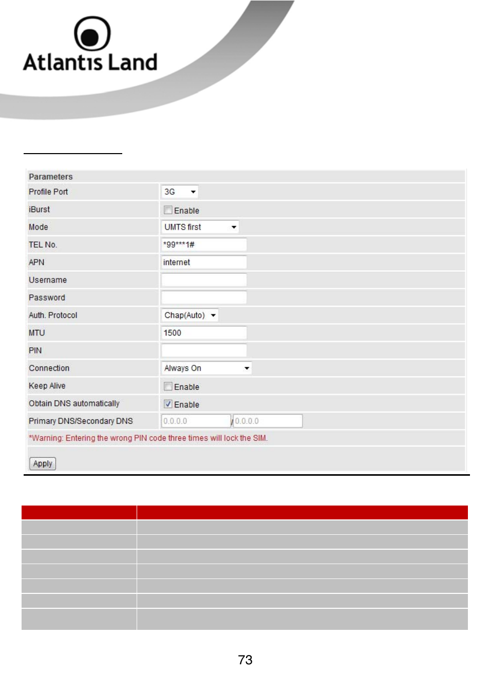 Atlantis Land WEBSHARE 3G 244WN User Manual | Page 73 / 133
