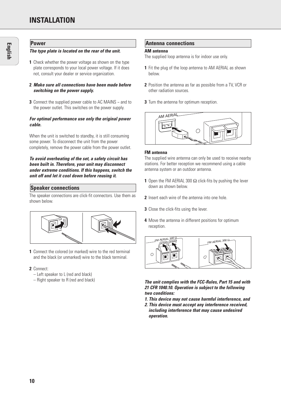 Installation | Philips FWR7 User Manual | Page 10 / 32