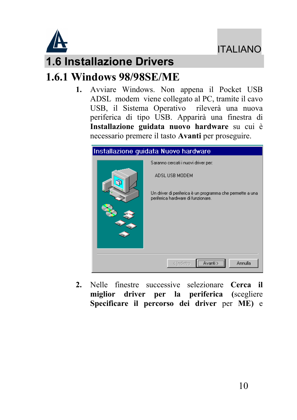 Italiano | Atlantis Land A01-AU2 User Manual | Page 10 / 76