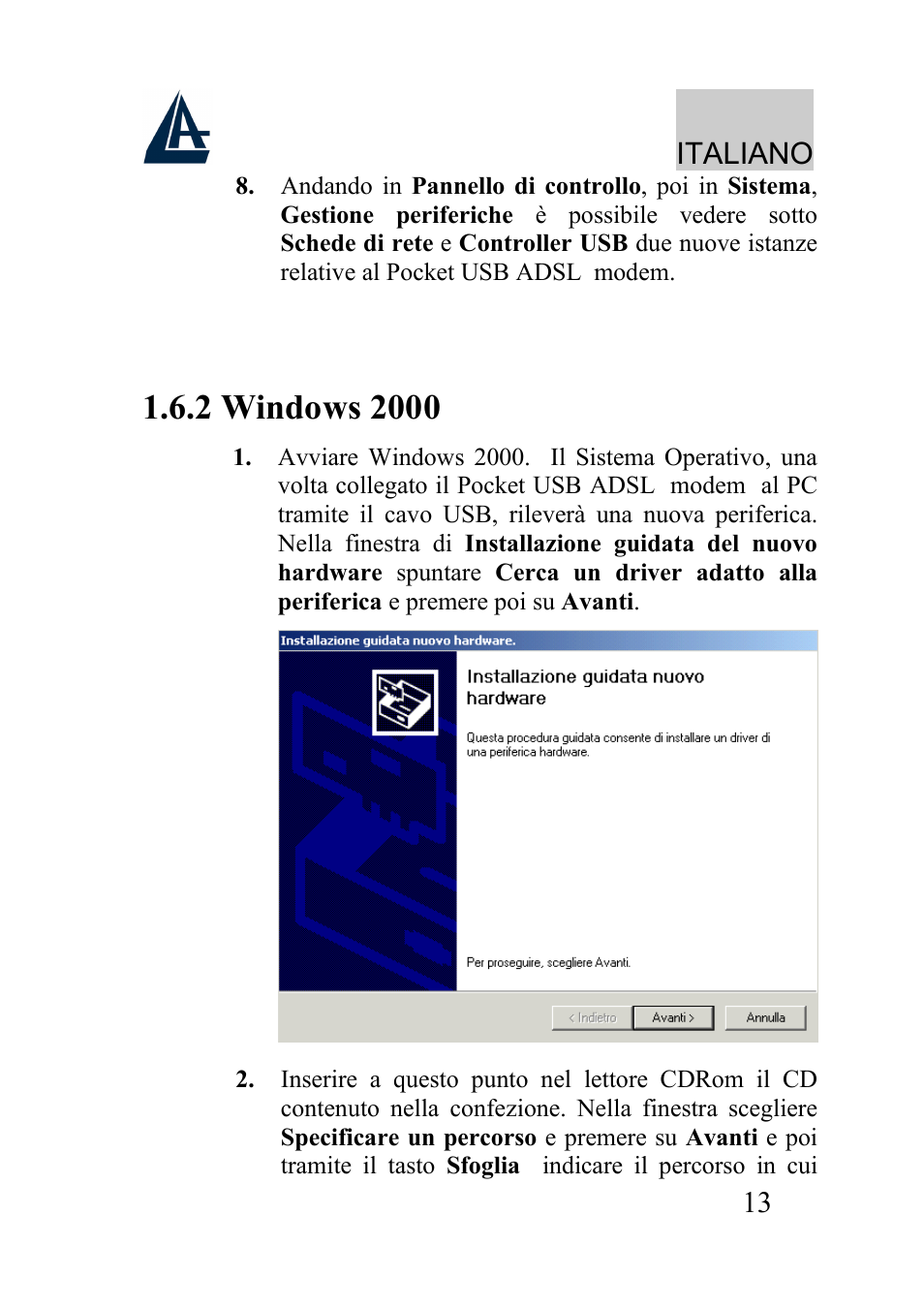 Italiano | Atlantis Land A01-AU2 User Manual | Page 13 / 76