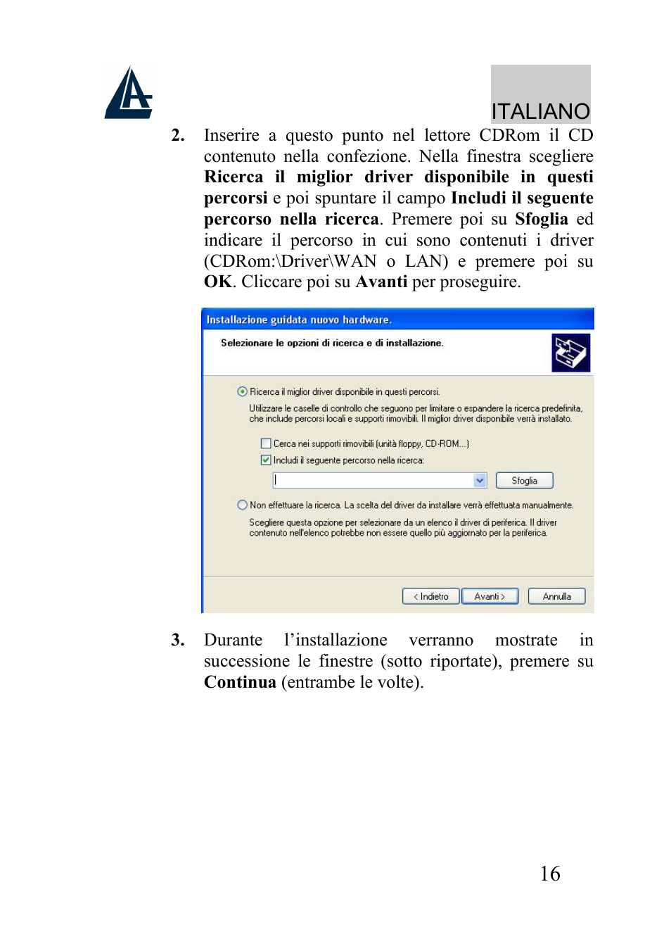 Italiano | Atlantis Land A01-AU2 User Manual | Page 16 / 76