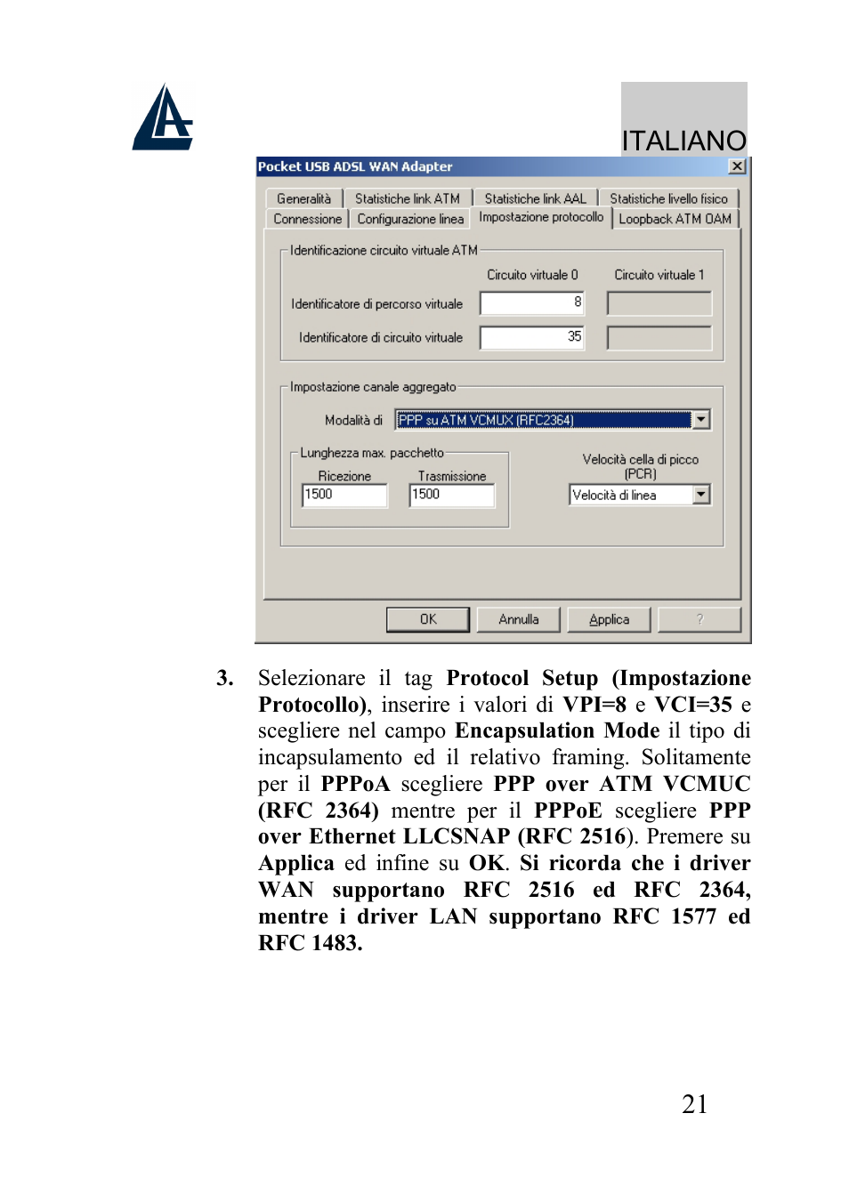 Italiano | Atlantis Land A01-AU2 User Manual | Page 21 / 76
