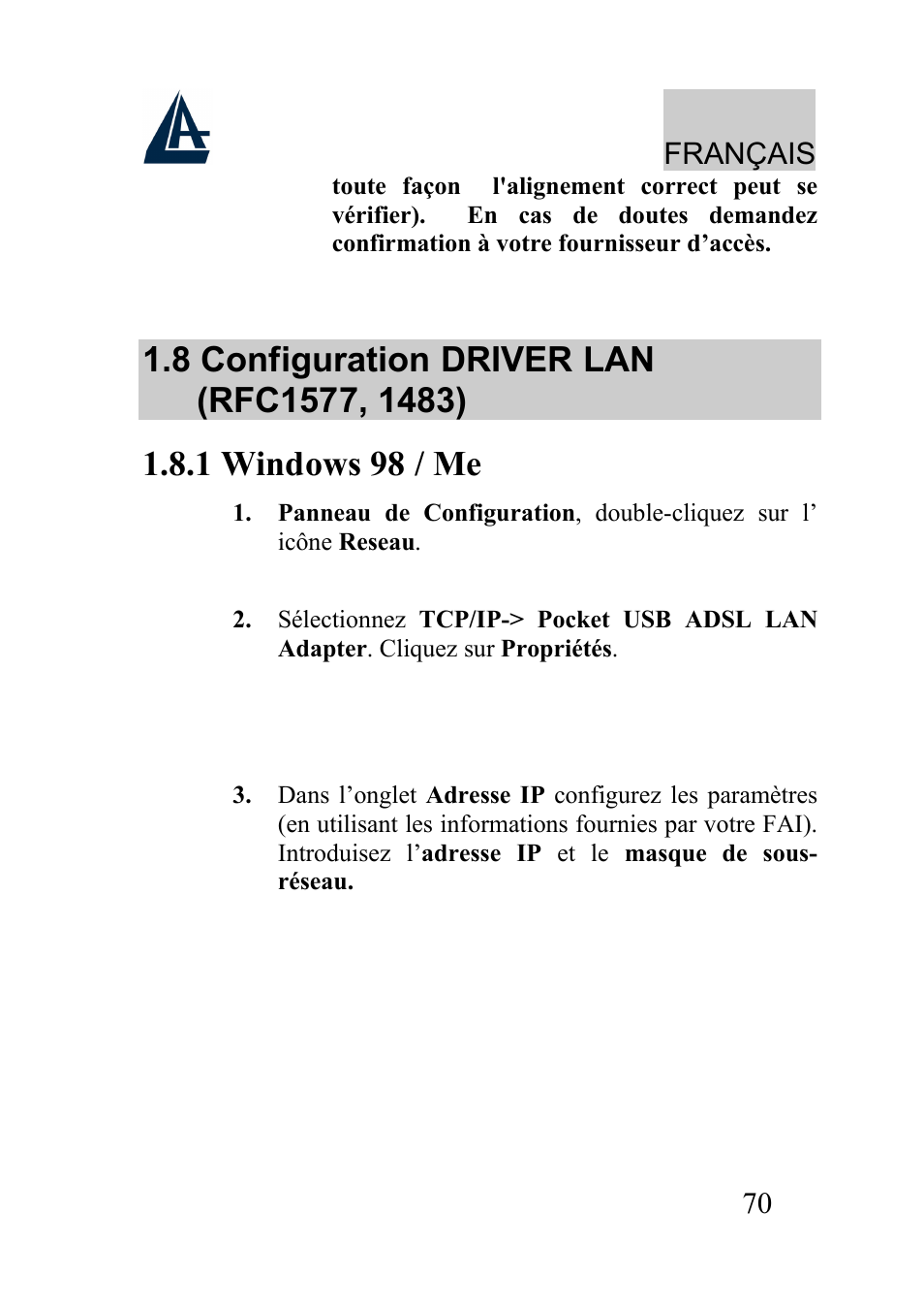 Français | Atlantis Land A01-AU2 User Manual | Page 70 / 76