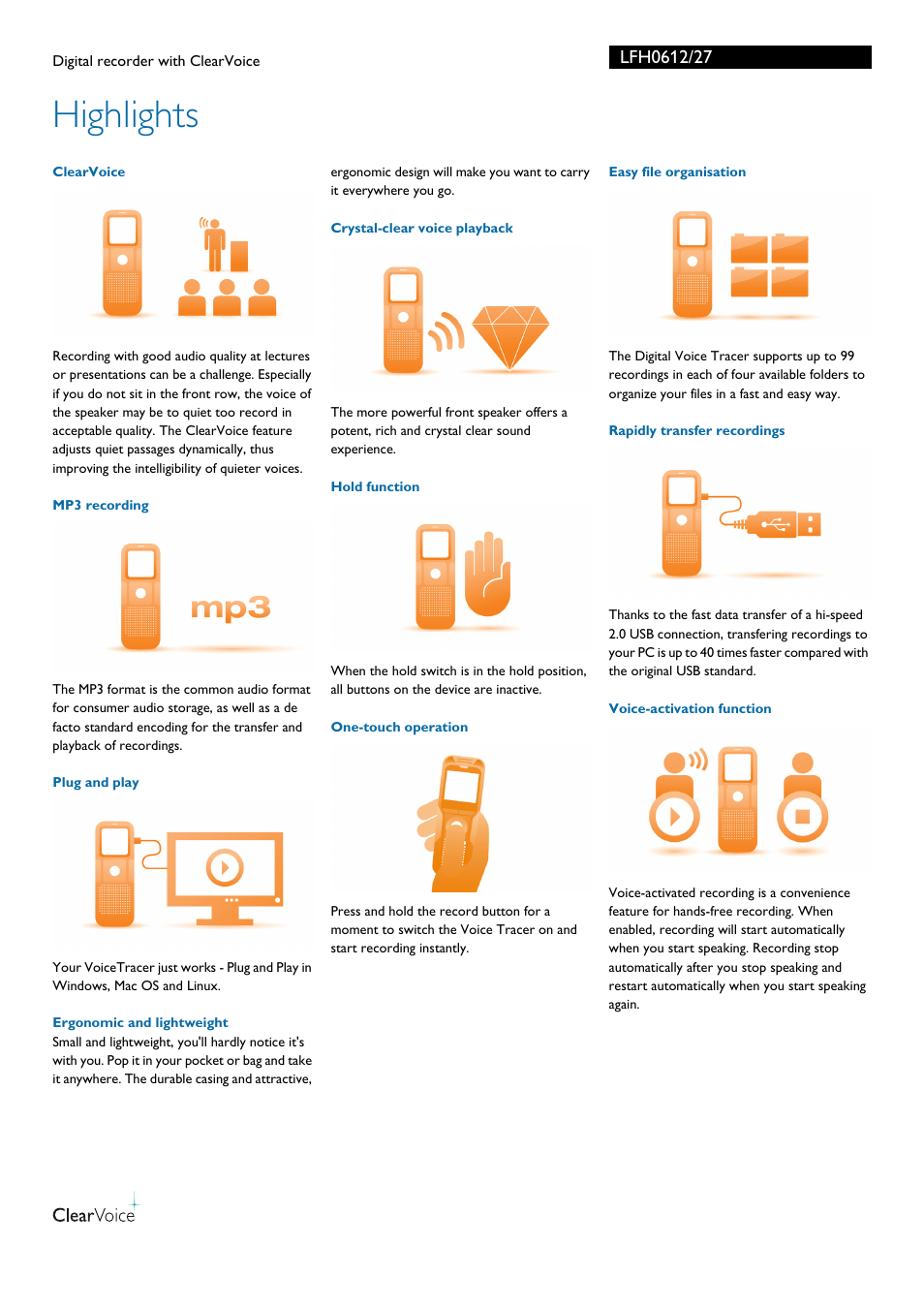 Highlights | Philips LFH0612-27 User Manual | Page 2 / 3