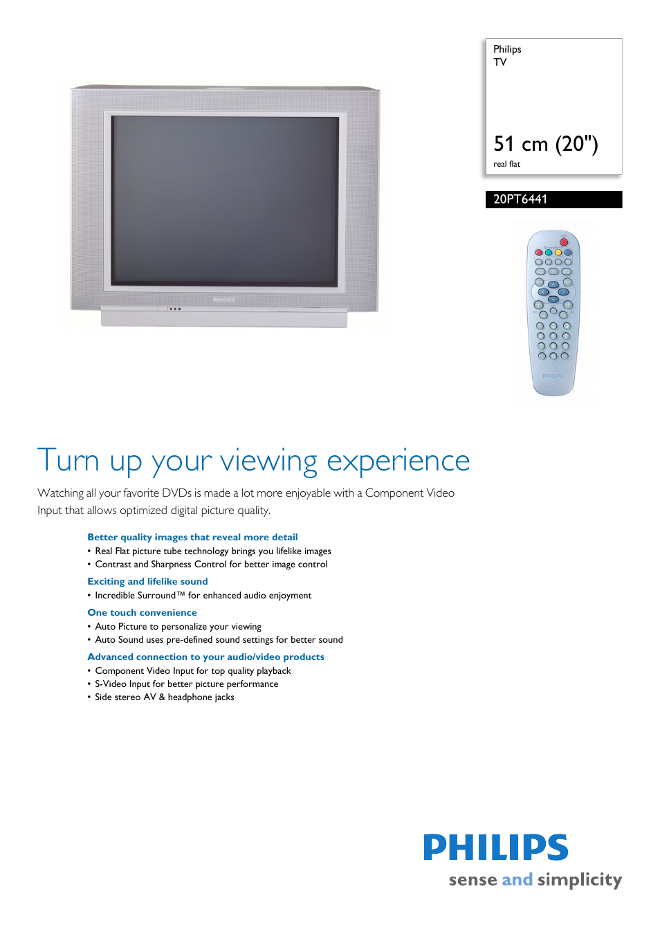 Philips 20PT6441-37 User Manual | 2 pages