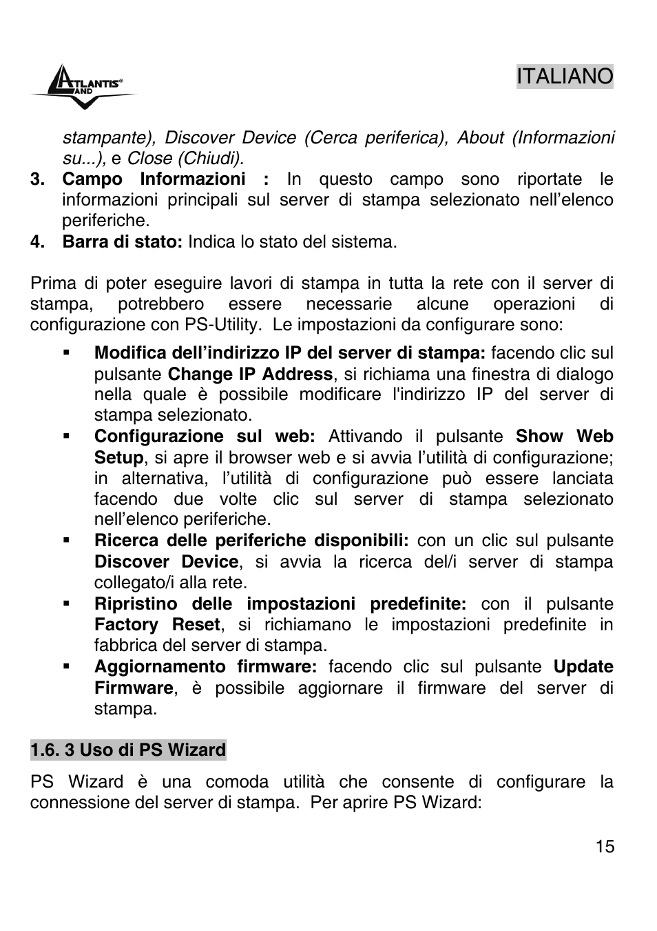 Italiano | Atlantis Land A02-PSU-W54 User Manual | Page 14 / 50