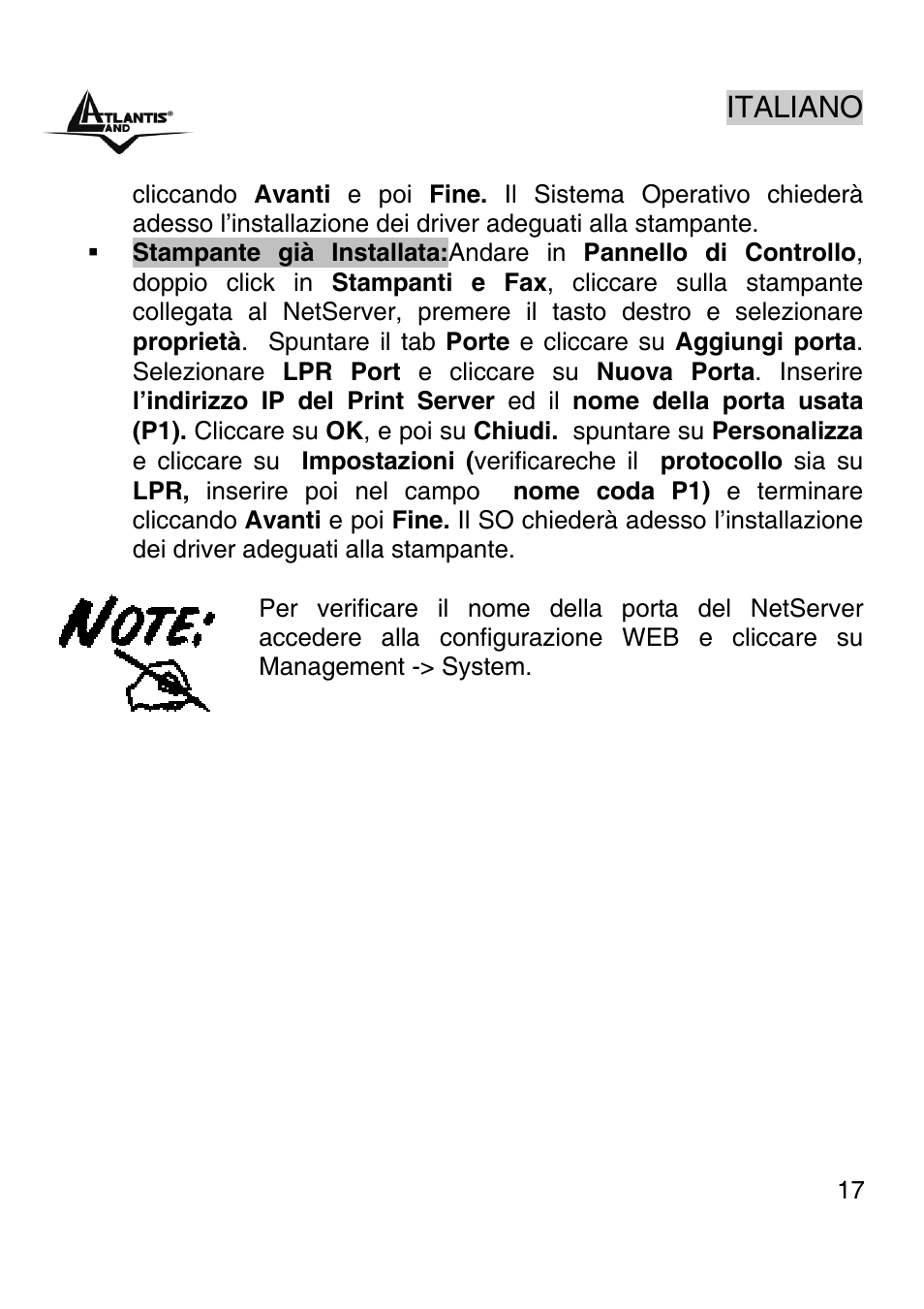 Italiano | Atlantis Land A02-PSU-W54 User Manual | Page 16 / 50
