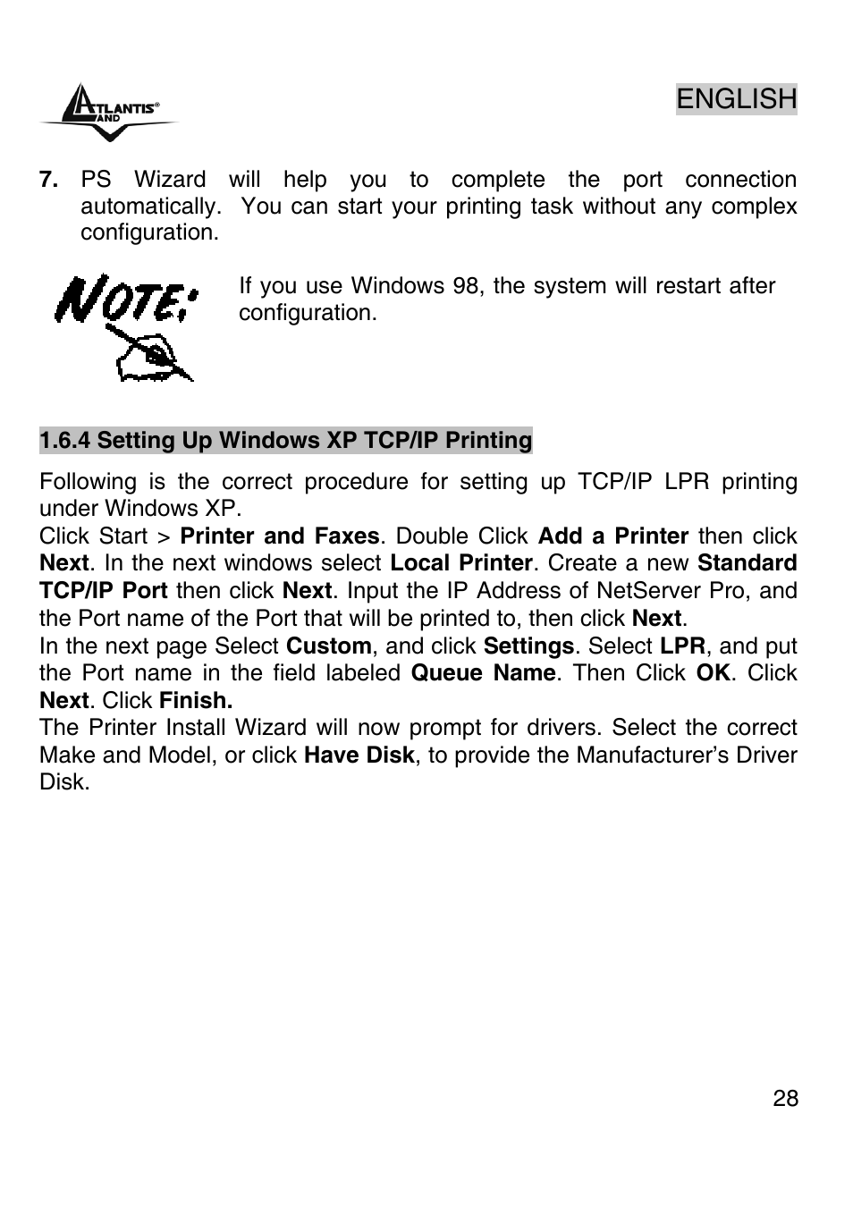 English | Atlantis Land A02-PSU-W54 User Manual | Page 27 / 50