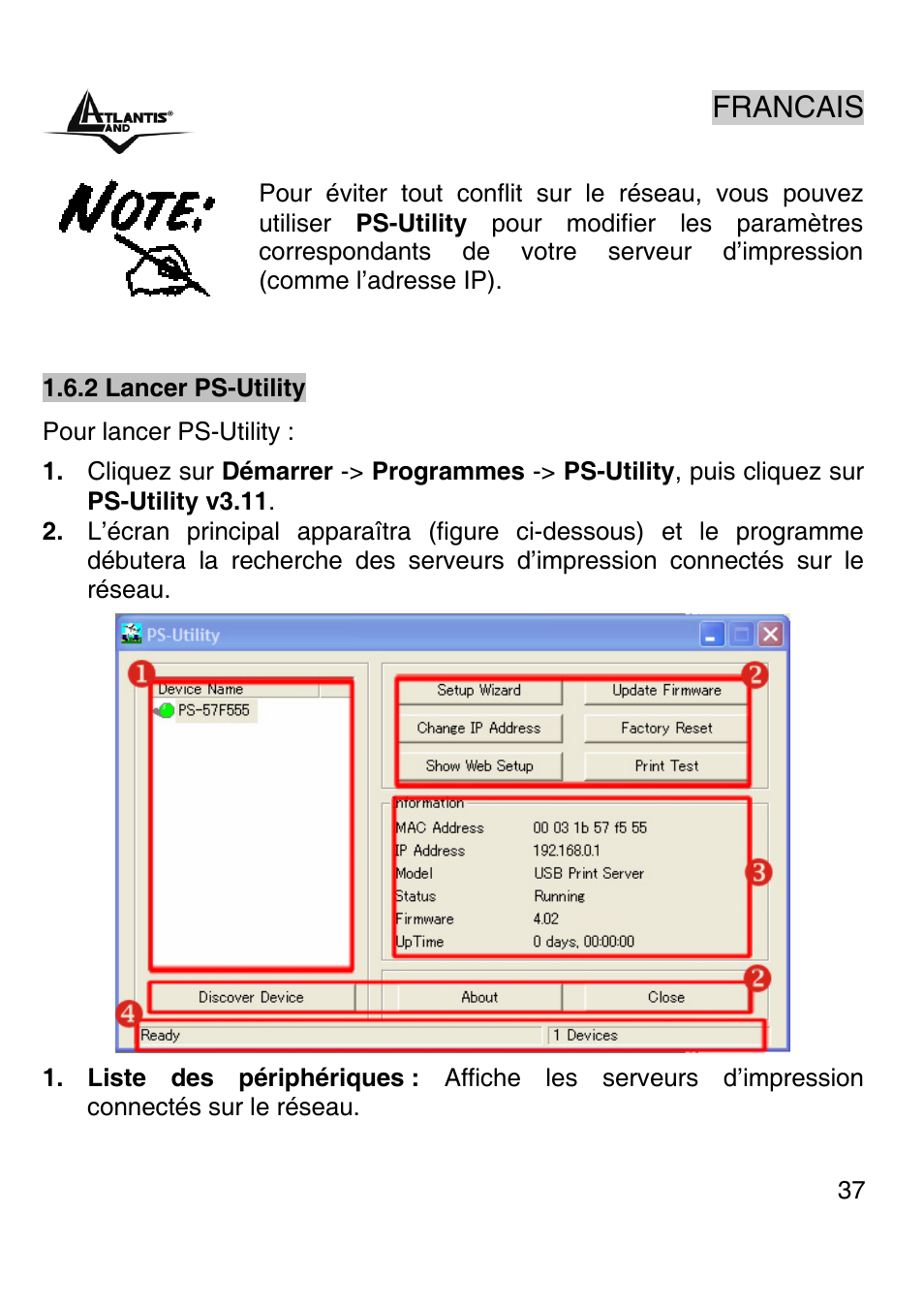 Francais | Atlantis Land A02-PSU-W54 User Manual | Page 36 / 50