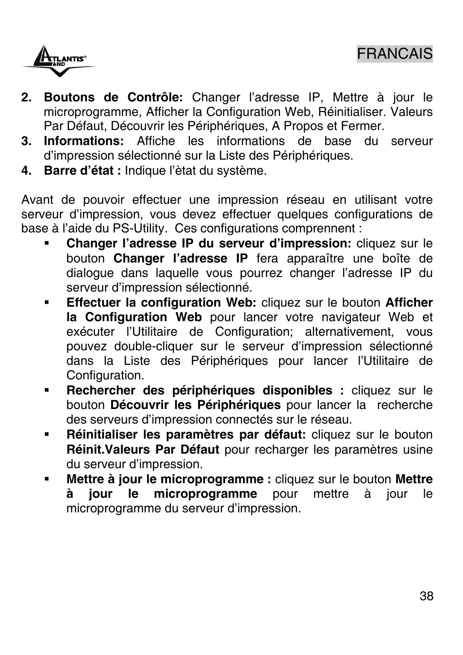 Francais | Atlantis Land A02-PSU-W54 User Manual | Page 37 / 50
