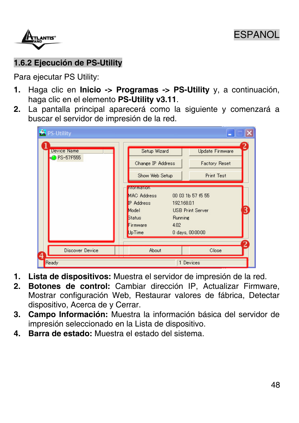 Espanol | Atlantis Land A02-PSU-W54 User Manual | Page 47 / 50