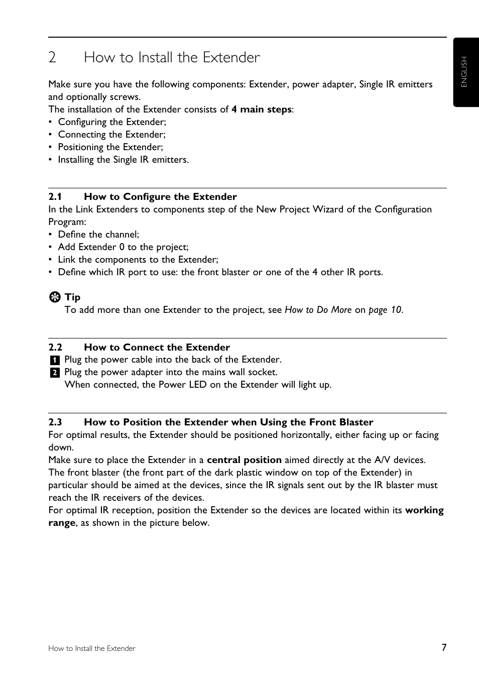 2how to install the extender | Philips RFX9200-37 User Manual | Page 7 / 18