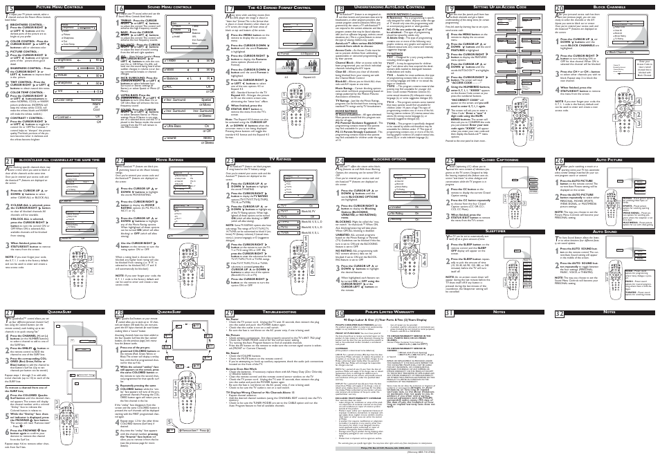 21 a, 27 t | Philips 27PT5445-37B User Manual | Page 19 / 36