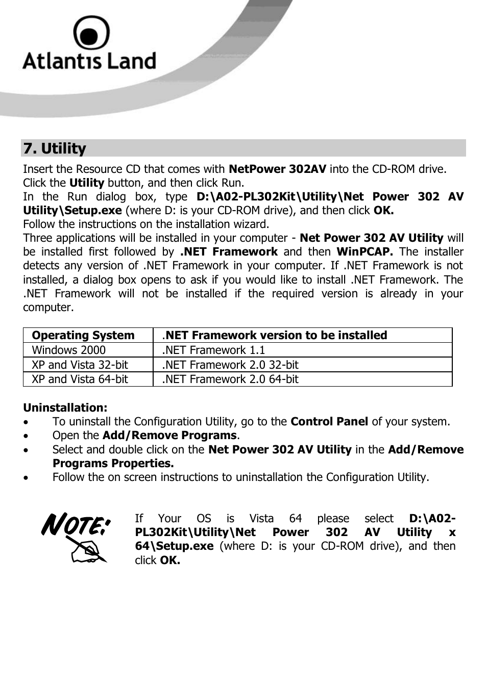 Utility | Atlantis Land NET POWER 302AV User Manual | Page 17 / 35