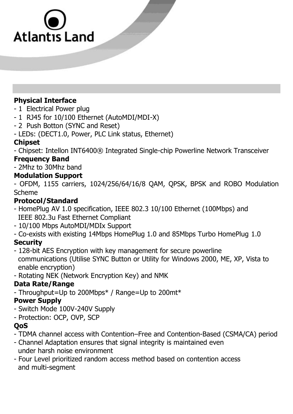 Atlantis Land NET POWER 302AV User Manual | Page 33 / 35