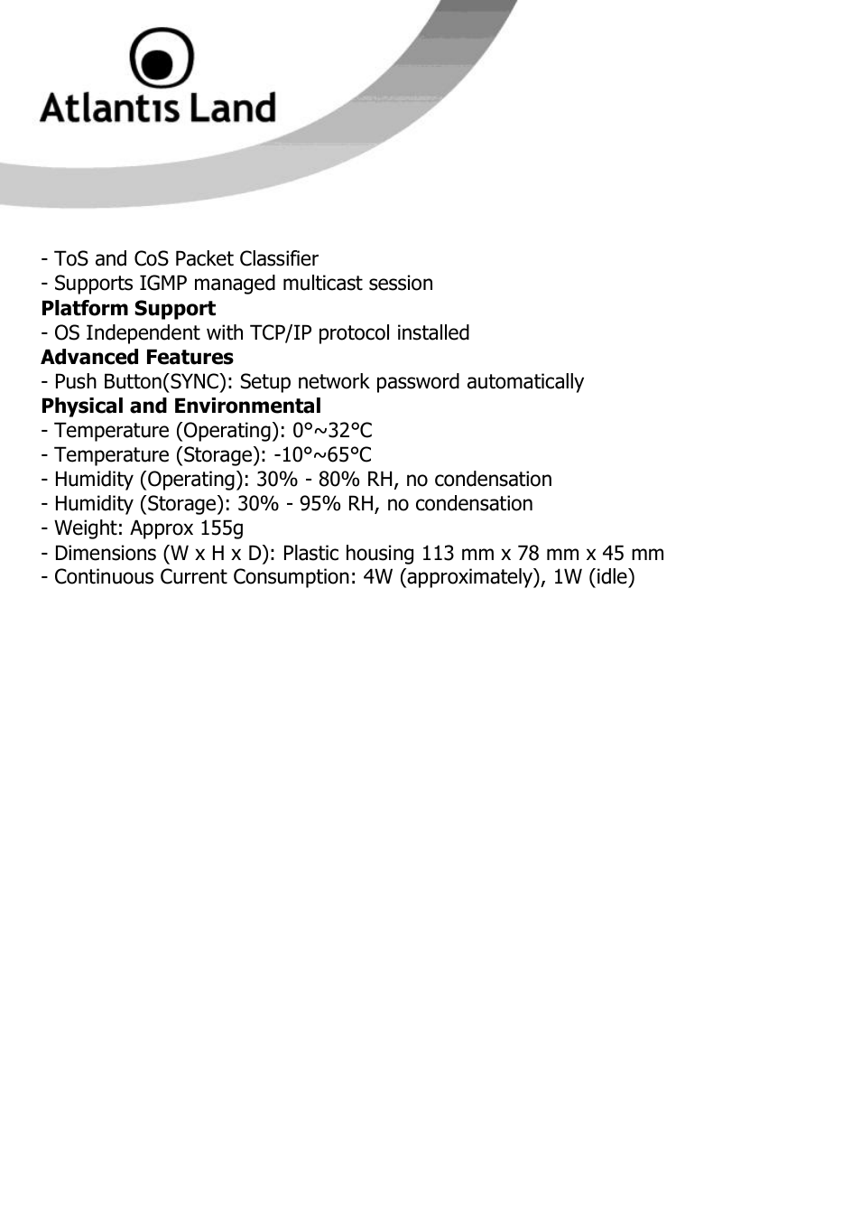 Atlantis Land NET POWER 302AV User Manual | Page 34 / 35