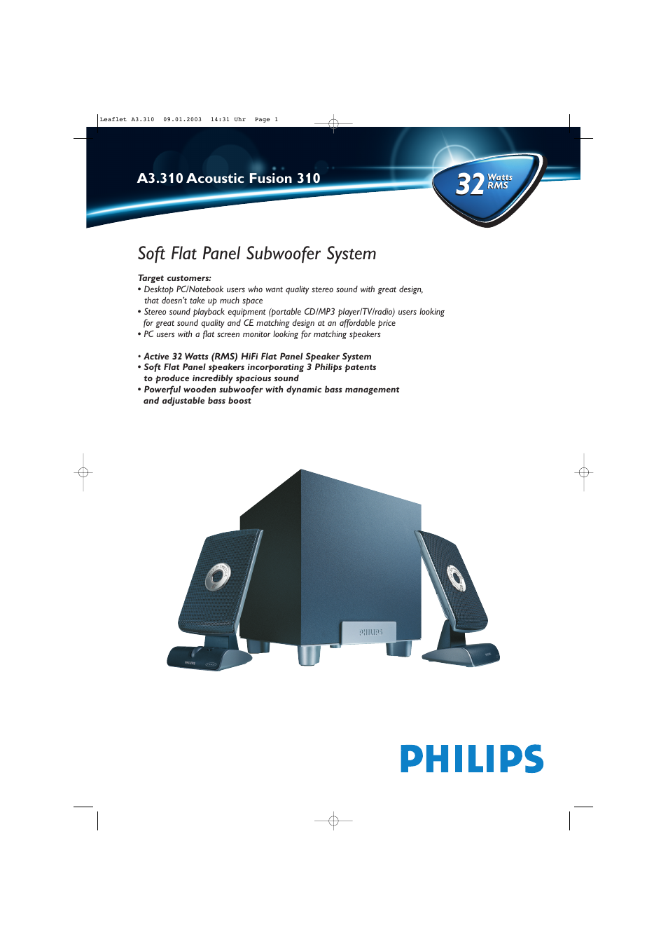 Philips MMS313-17 User Manual | 2 pages