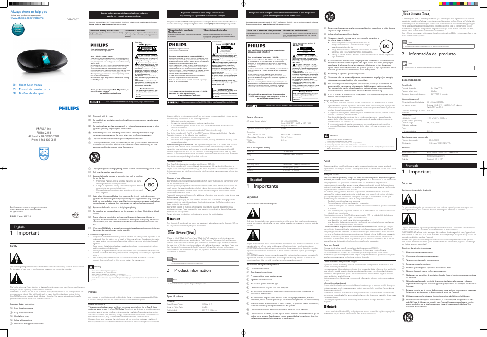 Philips DS8400-37 User Manual | 2 pages