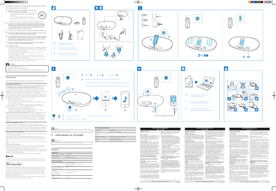 2 informations sur le produit, Beep | Philips DS8400-37 User Manual | Page 2 / 2