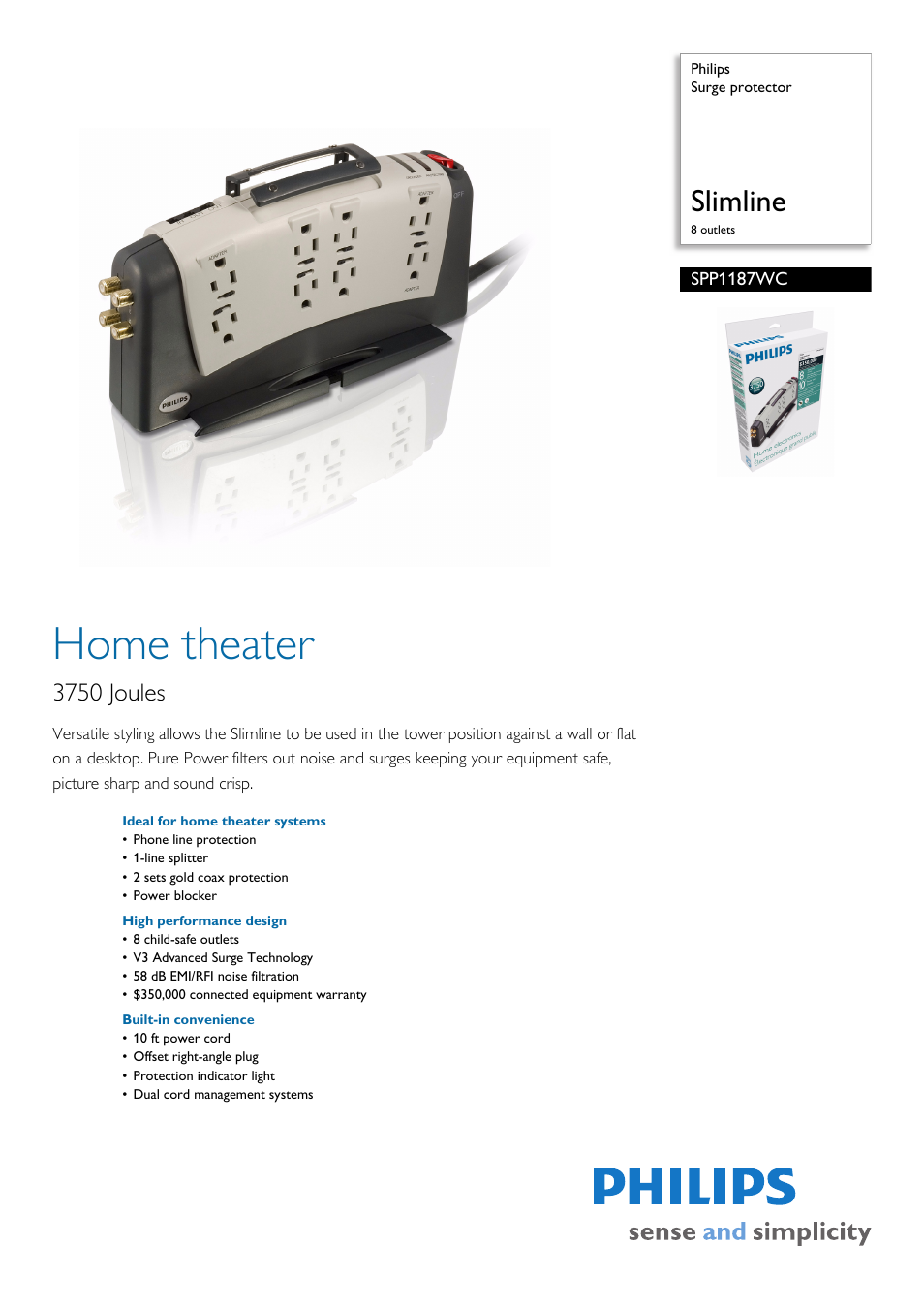 Philips SPP1187WC-17 User Manual | 2 pages