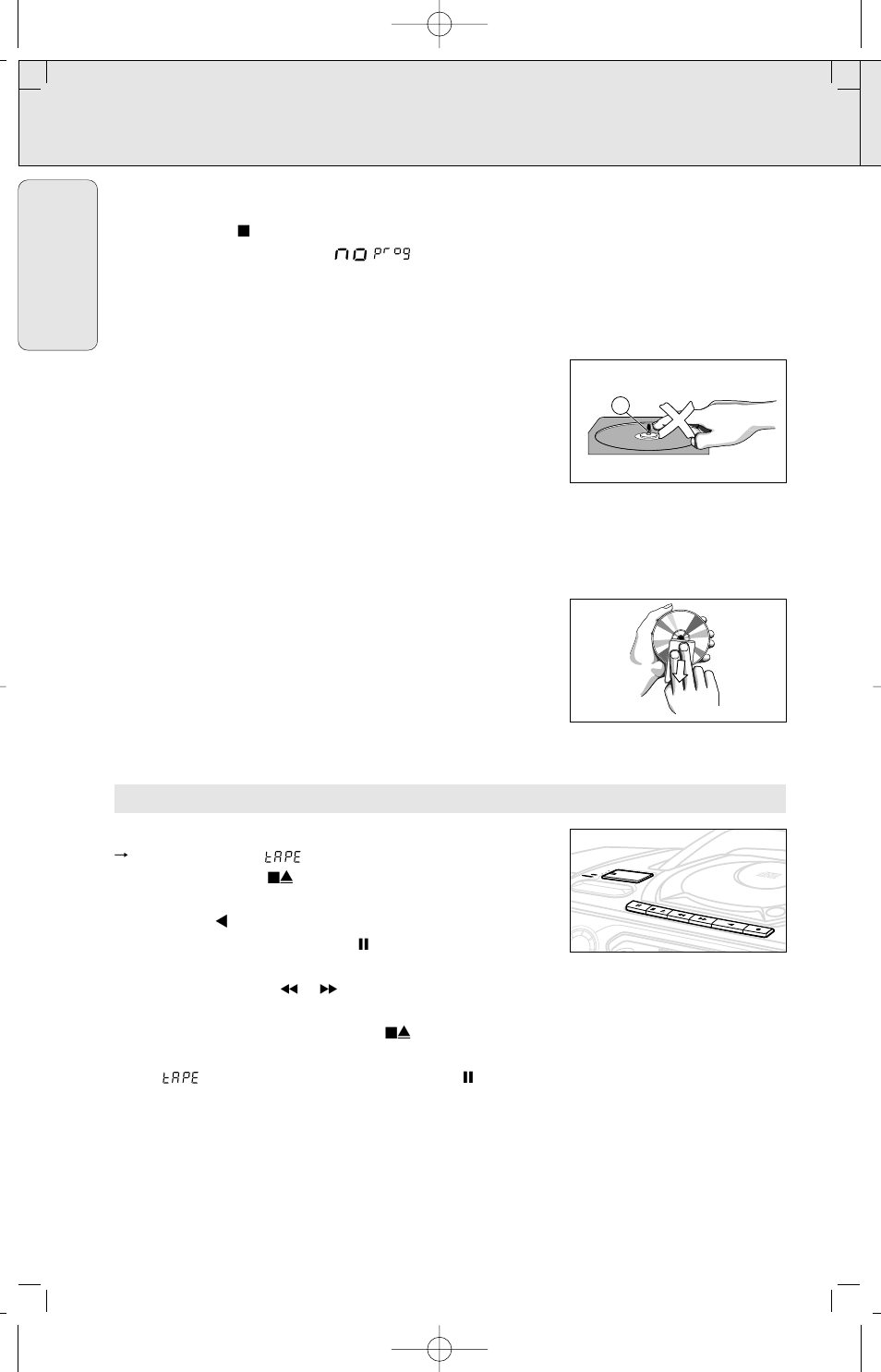 Cd player cassette recorder, English | Philips PORTABLE RADIO CASS REC + CD User Manual | Page 14 / 44