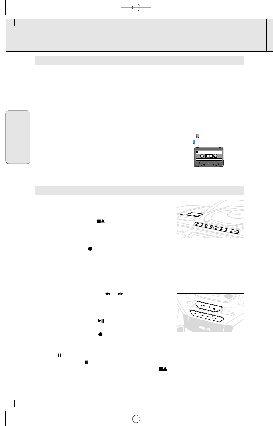 Enregistrement, Fran ç ais | Philips PORTABLE RADIO CASS REC + CD User Manual | Page 28 / 44