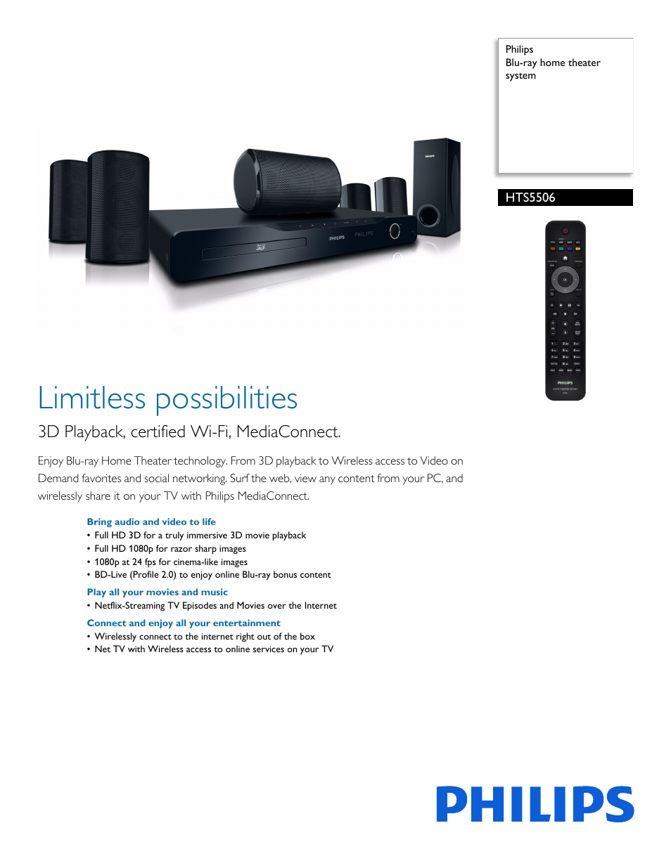 Philips HTS5506-F7 User Manual | 3 pages