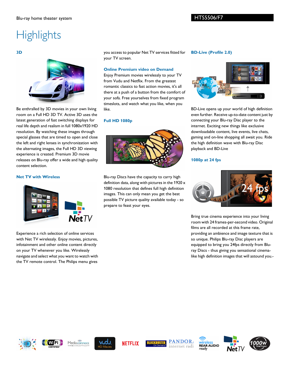 Highlights | Philips HTS5506-F7 User Manual | Page 2 / 3