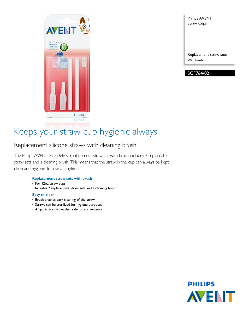 Philips SCF764-02 User Manual | 2 pages