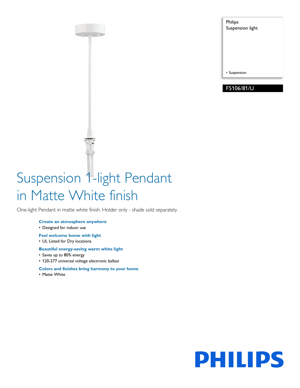 Philips F510681U User Manual | 2 pages