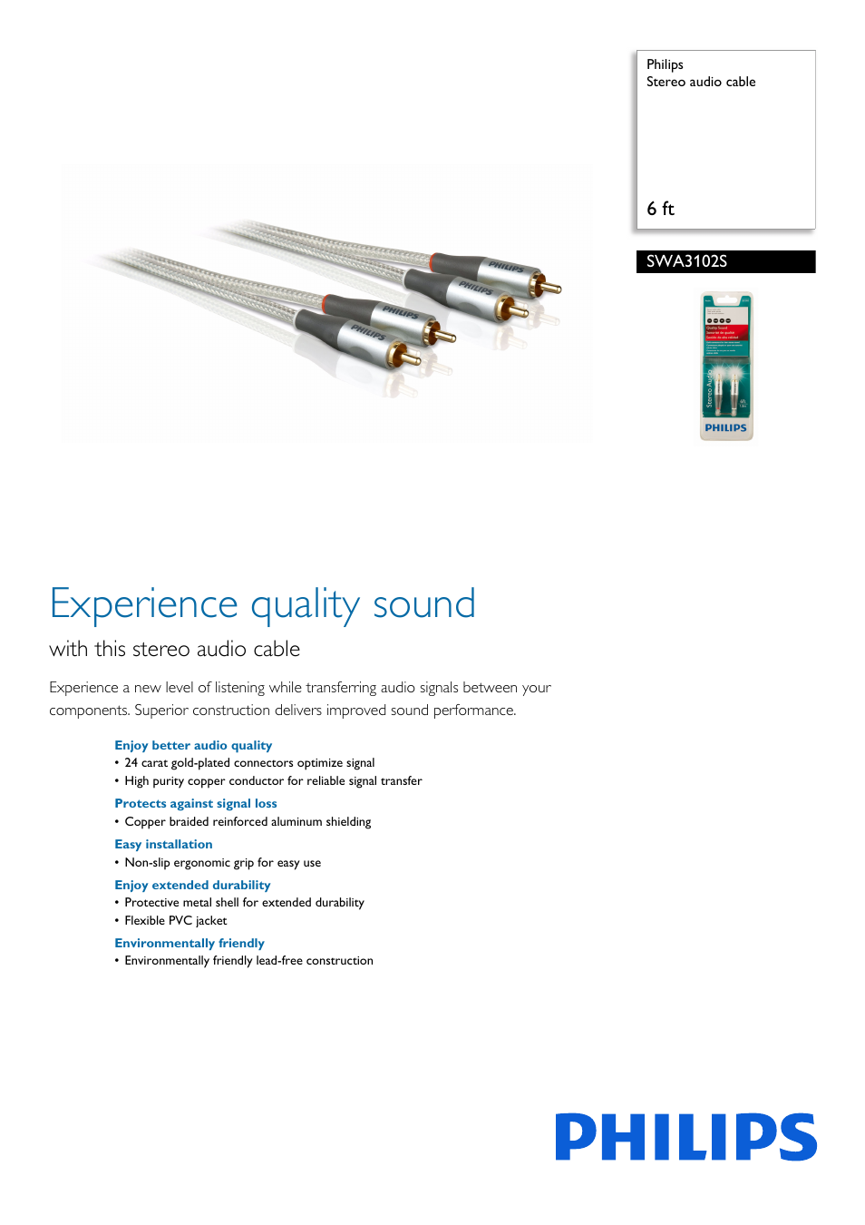 Philips SWA3102S-27 User Manual | 2 pages