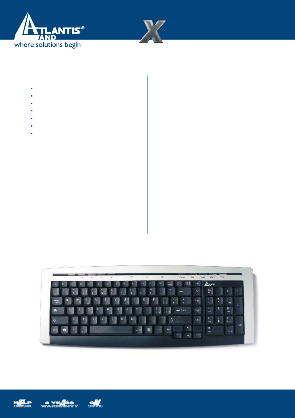 Atlantis Land XClass Keyboard A04-K302AC User Manual | 2 pages