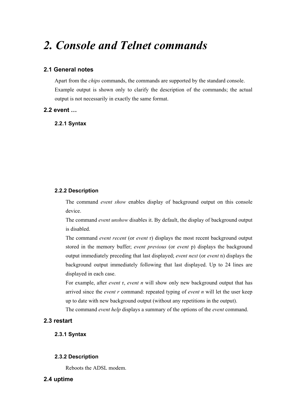 Console and telnet commands | Atlantis Land I-Storm A02-RA(Atmos)_ME01 User Manual | Page 10 / 112