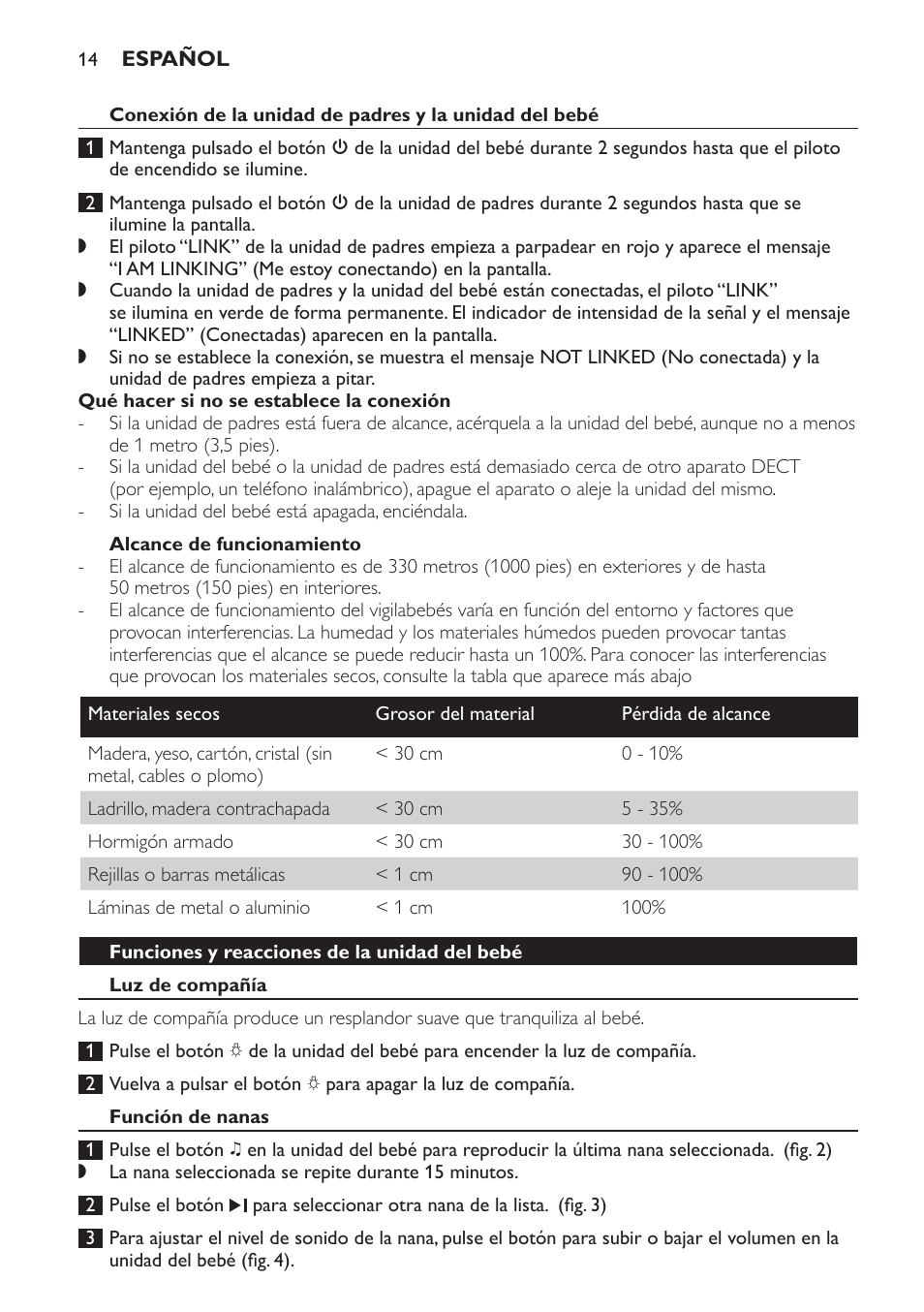 Philips AVENT Audio Monitors DECT Baby Monitor SCD570-10 Advanced monitoring Vibration alert User Manual | Page 14 / 40