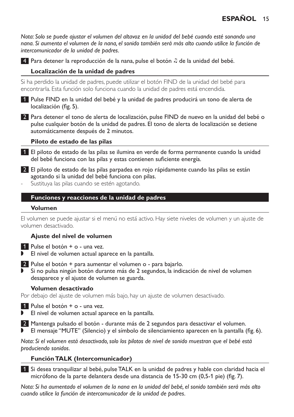 Philips AVENT Audio Monitors DECT Baby Monitor SCD570-10 Advanced monitoring Vibration alert User Manual | Page 15 / 40