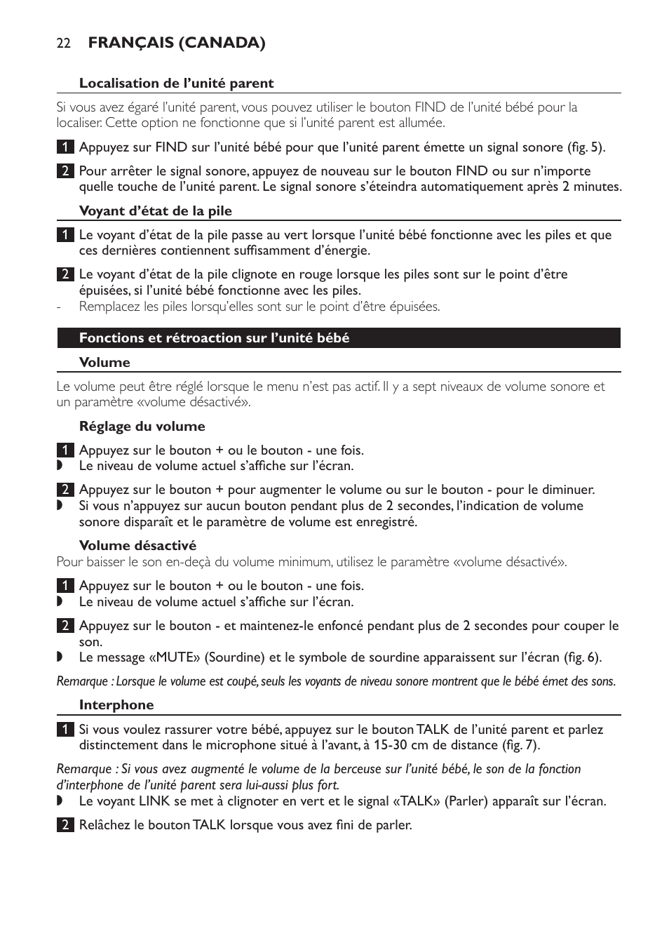Philips AVENT Audio Monitors DECT Baby Monitor SCD570-10 Advanced monitoring Vibration alert User Manual | Page 22 / 40