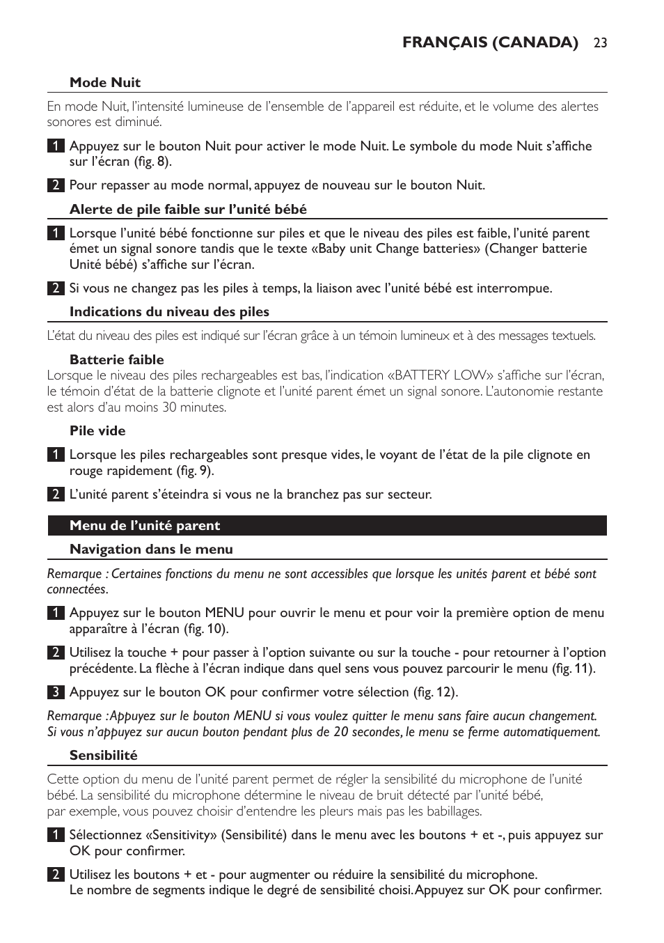 Philips AVENT Audio Monitors DECT Baby Monitor SCD570-10 Advanced monitoring Vibration alert User Manual | Page 23 / 40