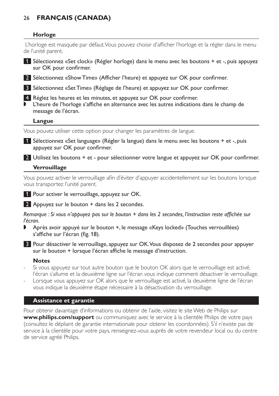 Philips AVENT Audio Monitors DECT Baby Monitor SCD570-10 Advanced monitoring Vibration alert User Manual | Page 26 / 40