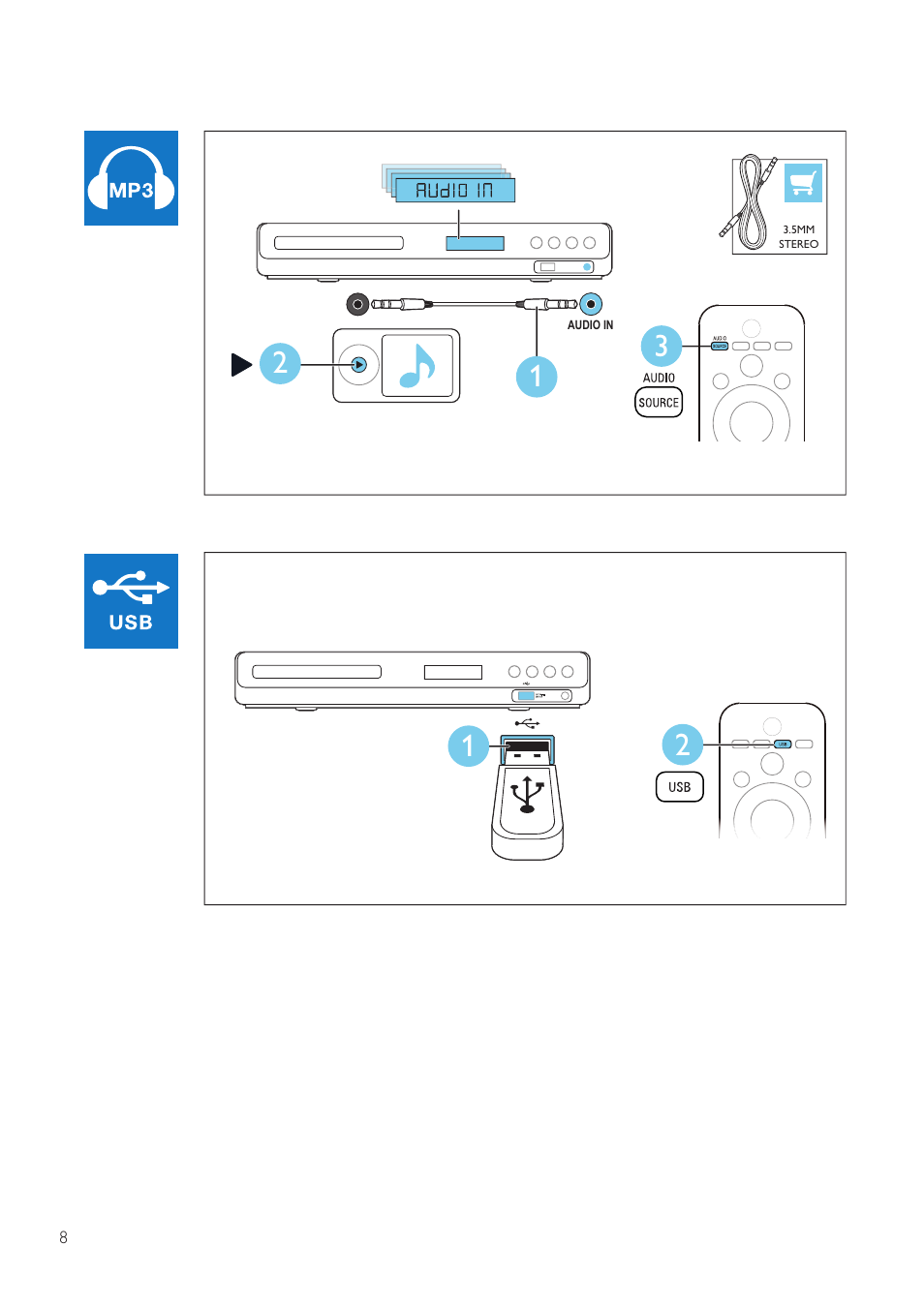 Philips HTD3514-F7 User Manual | Page 8 / 10