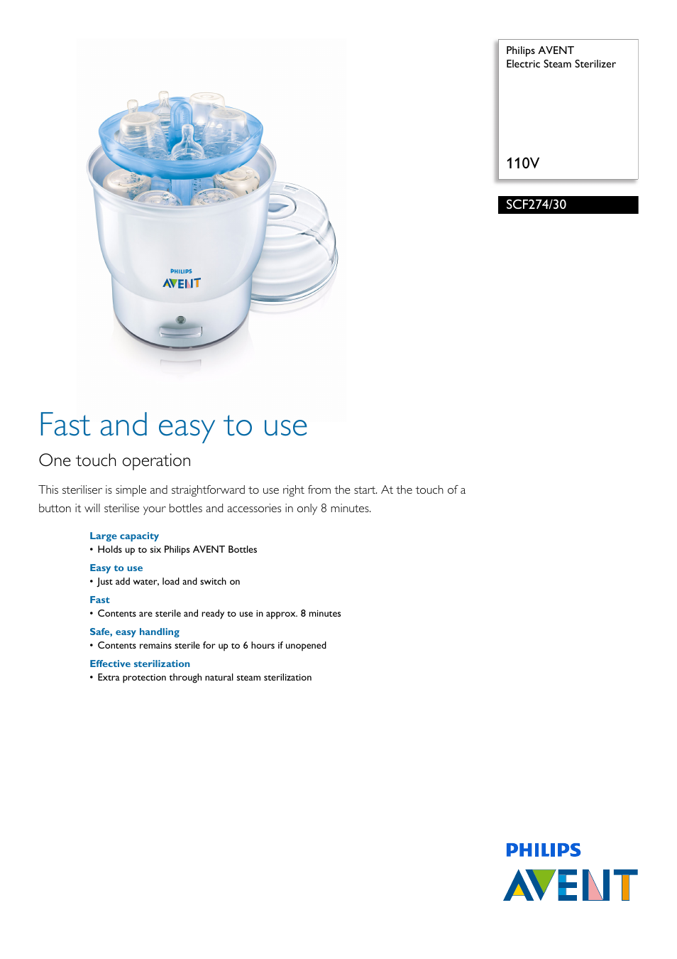 Philips SCF274-30 User Manual | 2 pages