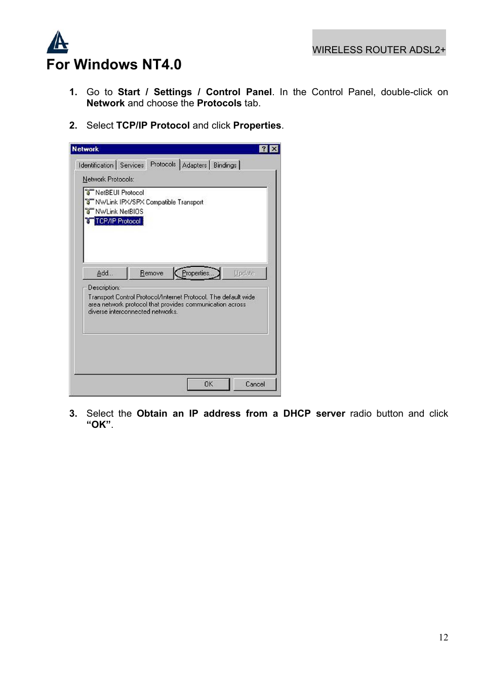 For windows nt4.0 | Atlantis Land A02-RA241-W54 User Manual | Page 18 / 86