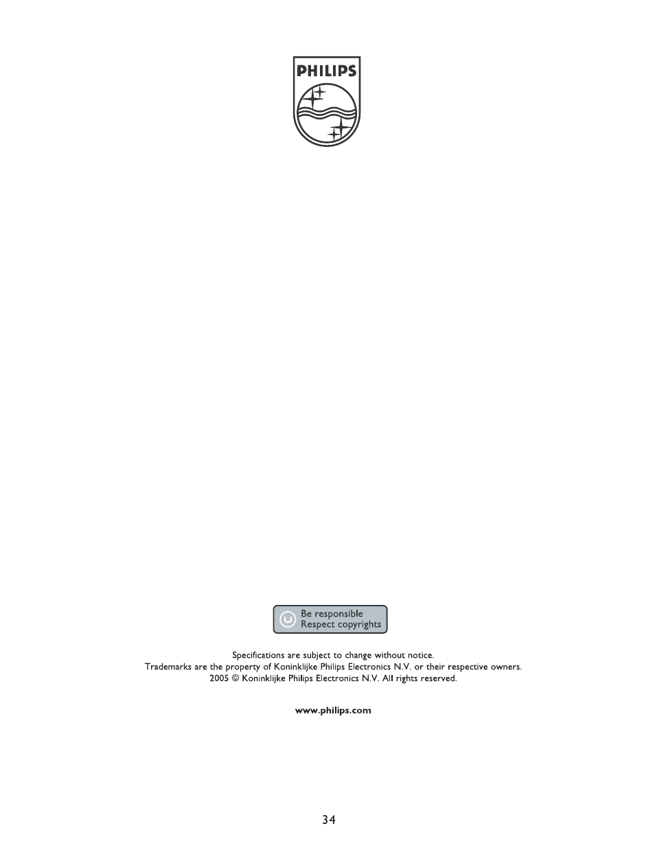 Т³гж 34 | Philips 20PT9007D-17 User Manual | Page 34 / 34