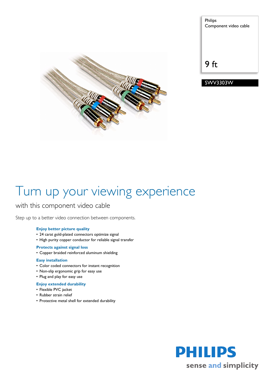 Philips SWV3303W-17 User Manual | 2 pages