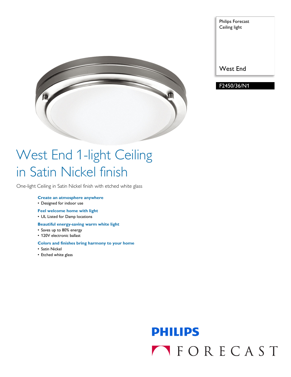 Philips F245036N1 User Manual | 2 pages